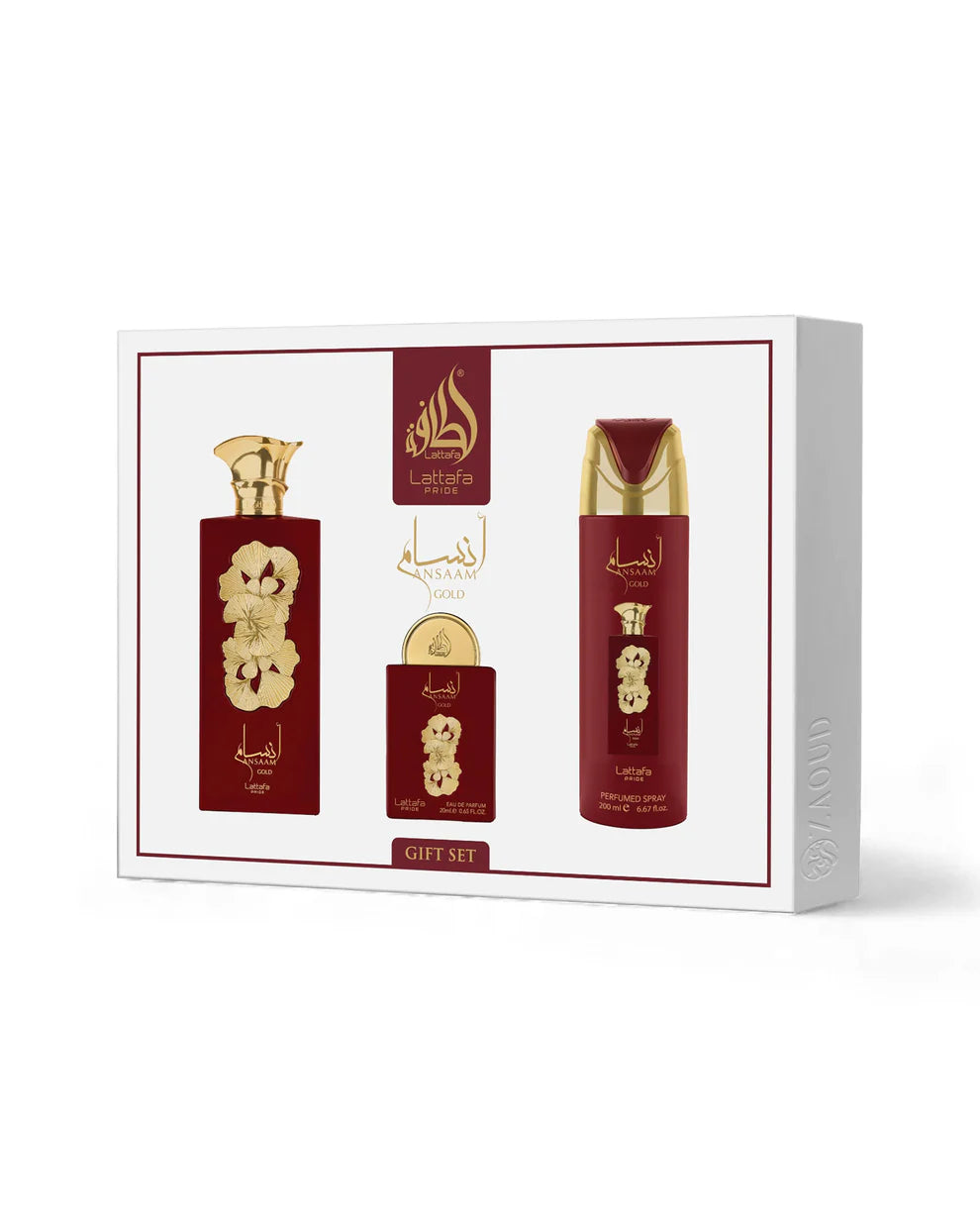 Conjunto Perfume + Miniatura + Desodorizante - Ansaam Gold by Lattafa