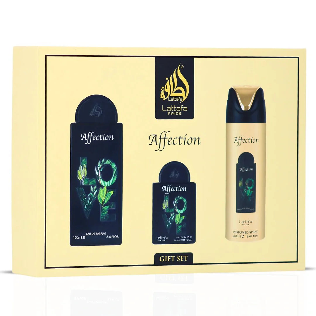 Conjunto Perfume + Miniatura + Desodorizante - Affection Love by Lattafa