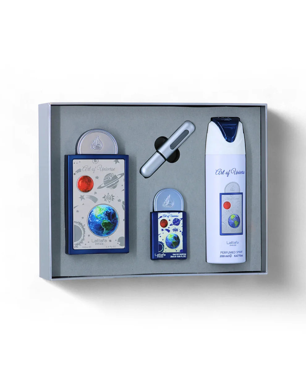 Conjunto Perfume + Miniatura + Desodorizante - ART OF UNIVERSE by Lattafa