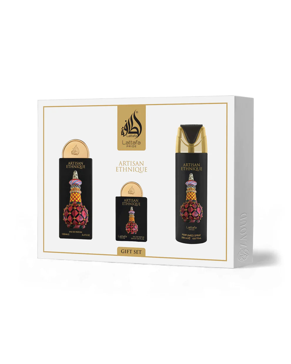 Conjunto Perfume + Miniatura + Desodorizante - Artisan  Ethnique  by Lattafa